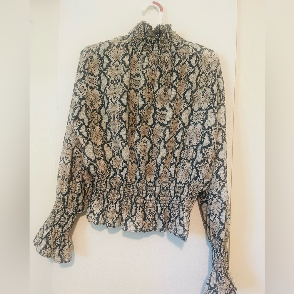 Women snake print blouse